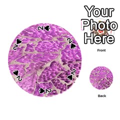 Festive Chic Pink Glitter Stone Playing Cards 54 (round)  by yoursparklingshop