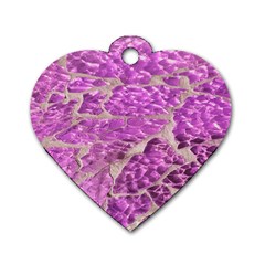 Festive Chic Pink Glitter Stone Dog Tag Heart (one Side) by yoursparklingshop