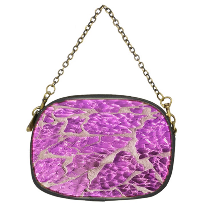 Festive Chic Pink Glitter Stone Chain Purses (Two Sides) 