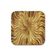 Chic Festive Elegant Gold Stripes Rubber Square Coaster (4 Pack)  by yoursparklingshop