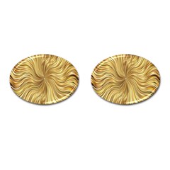 Chic Festive Elegant Gold Stripes Cufflinks (oval) by yoursparklingshop