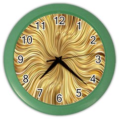 Chic Festive Elegant Gold Stripes Color Wall Clocks by yoursparklingshop