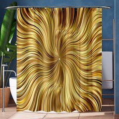 Chic Festive Elegant Gold Stripes Shower Curtain 60  X 72  (medium)  by yoursparklingshop