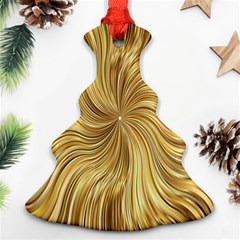 Chic Festive Elegant Gold Stripes Christmas Tree Ornament (2 Sides) by yoursparklingshop