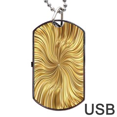 Chic Festive Elegant Gold Stripes Dog Tag Usb Flash (one Side) by yoursparklingshop