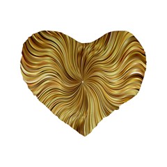 Chic Festive Elegant Gold Stripes Standard 16  Premium Heart Shape Cushions by yoursparklingshop