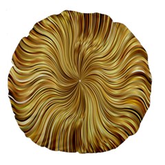 Chic Festive Elegant Gold Stripes Large 18  Premium Flano Round Cushions by yoursparklingshop