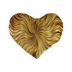 Chic Festive Elegant Gold Stripes Standard 16  Premium Flano Heart Shape Cushions by yoursparklingshop