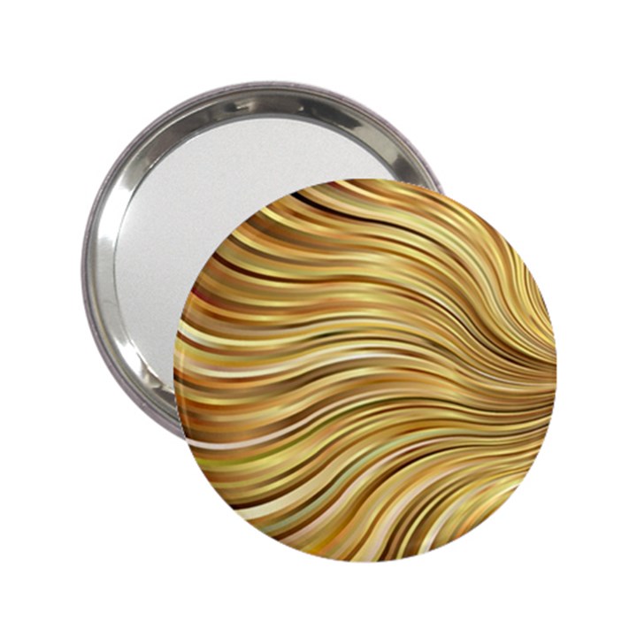 Chic Festive Gold Brown Glitter Stripes 2.25  Handbag Mirrors