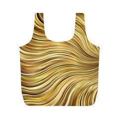 Chic Festive Gold Brown Glitter Stripes Full Print Recycle Bags (m)  by yoursparklingshop