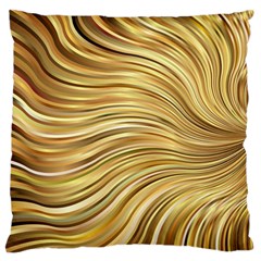 Chic Festive Gold Brown Glitter Stripes Large Flano Cushion Case (one Side) by yoursparklingshop