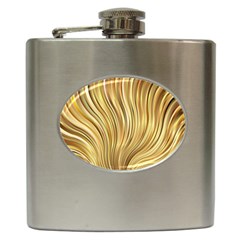 Gold Stripes Festive Flowing Flame  Hip Flask (6 Oz) by yoursparklingshop