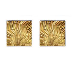 Gold Stripes Festive Flowing Flame  Cufflinks (square) by yoursparklingshop