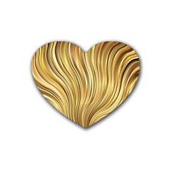 Gold Stripes Festive Flowing Flame  Heart Coaster (4 Pack)  by yoursparklingshop