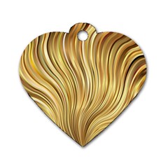 Gold Stripes Festive Flowing Flame  Dog Tag Heart (one Side) by yoursparklingshop