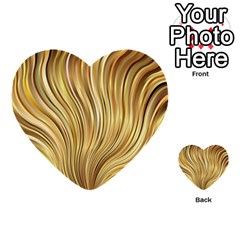 Gold Stripes Festive Flowing Flame  Multi-purpose Cards (heart)  by yoursparklingshop