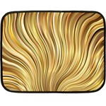 Gold Stripes Festive Flowing Flame  Double Sided Fleece Blanket (Mini)  35 x27  Blanket Back