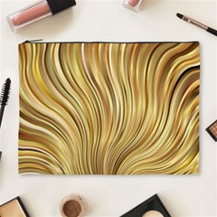 Gold Stripes Festive Flowing Flame  Cosmetic Bag (xl) by yoursparklingshop