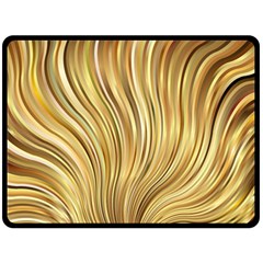 Gold Stripes Festive Flowing Flame  Fleece Blanket (large)  by yoursparklingshop