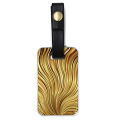 Gold Stripes Festive Flowing Flame  Luggage Tags (one Side)  by yoursparklingshop