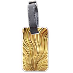 Gold Stripes Festive Flowing Flame  Luggage Tags (two Sides) by yoursparklingshop