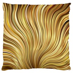 Gold Stripes Festive Flowing Flame  Large Cushion Case (two Sides) by yoursparklingshop