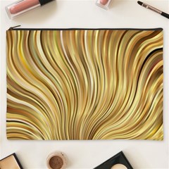 Gold Stripes Festive Flowing Flame  Cosmetic Bag (xxxl)  by yoursparklingshop