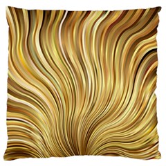 Gold Stripes Festive Flowing Flame  Large Flano Cushion Case (one Side) by yoursparklingshop