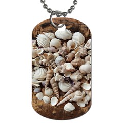 Tropical Sea Shells Collection, Copper Background Dog Tag (one Side) by yoursparklingshop