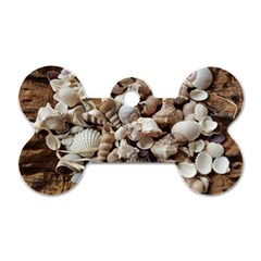 Tropical Sea Shells Collection, Copper Background Dog Tag Bone (one Side) by yoursparklingshop