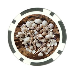 Tropical Sea Shells Collection, Copper Background Poker Chip Card Guards by yoursparklingshop