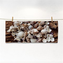 Tropical Sea Shells Collection, Copper Background Hand Towel by yoursparklingshop