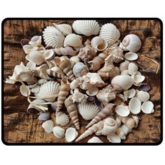 Tropical Sea Shells Collection, Copper Background Fleece Blanket (medium)  by yoursparklingshop