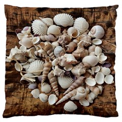 Tropical Sea Shells Collection, Copper Background Large Cushion Case (one Side) by yoursparklingshop