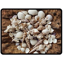 Tropical Sea Shells Collection, Copper Background Double Sided Fleece Blanket (large)  by yoursparklingshop