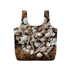 Tropical Sea Shells Collection, Copper Background Full Print Recycle Bags (s)  by yoursparklingshop