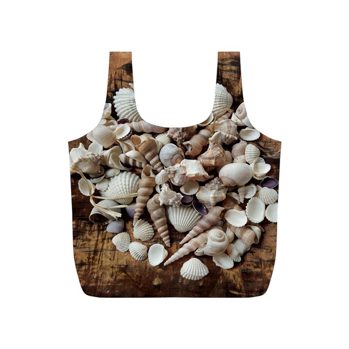 Tropical Sea Shells Collection, Copper Background Full Print Recycle Bags (S) 