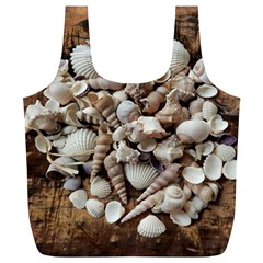 Tropical Sea Shells Collection, Copper Background Full Print Recycle Bags (l)  by yoursparklingshop