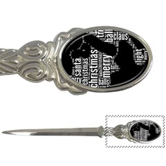 Funny Santa Black And White Typography Letter Openers by yoursparklingshop