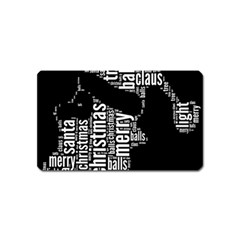 Funny Santa Black And White Typography Magnet (name Card) by yoursparklingshop