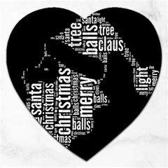 Funny Santa Black And White Typography Jigsaw Puzzle (heart) by yoursparklingshop