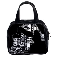 Funny Santa Black And White Typography Classic Handbags (2 Sides) by yoursparklingshop