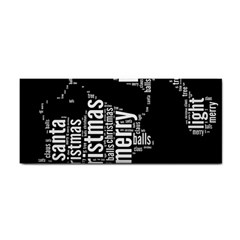 Funny Santa Black And White Typography Hand Towel by yoursparklingshop