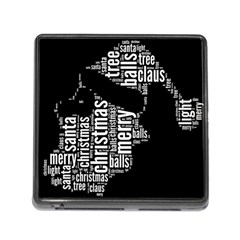 Funny Santa Black And White Typography Memory Card Reader (square) by yoursparklingshop