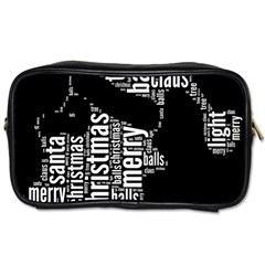 Funny Santa Black And White Typography Toiletries Bags by yoursparklingshop