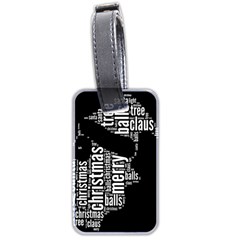 Funny Santa Black And White Typography Luggage Tags (two Sides) by yoursparklingshop