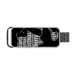 Funny Santa Black And White Typography Portable Usb Flash (two Sides) by yoursparklingshop