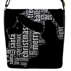 Funny Santa Black And White Typography Flap Messenger Bag (s) by yoursparklingshop