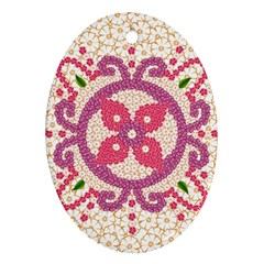 Hindu Flower Ornament Background Ornament (oval) 