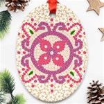 Hindu Flower Ornament Background Ornament (Oval)  Front